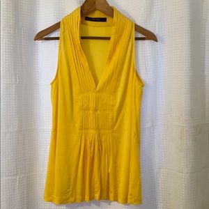 Zara Yellow V-neck Top